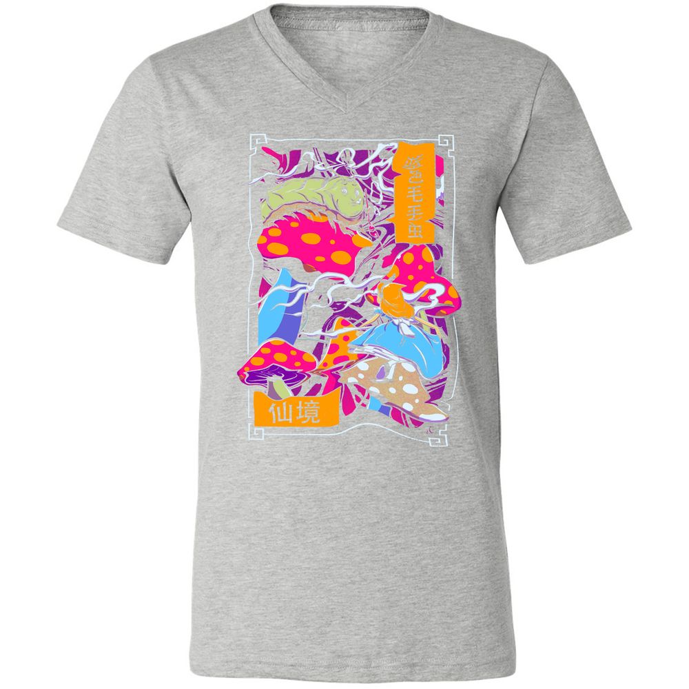 Unisex V-Neck T-Shirt - 3CE1Q7VT - Athletic Heather - 7