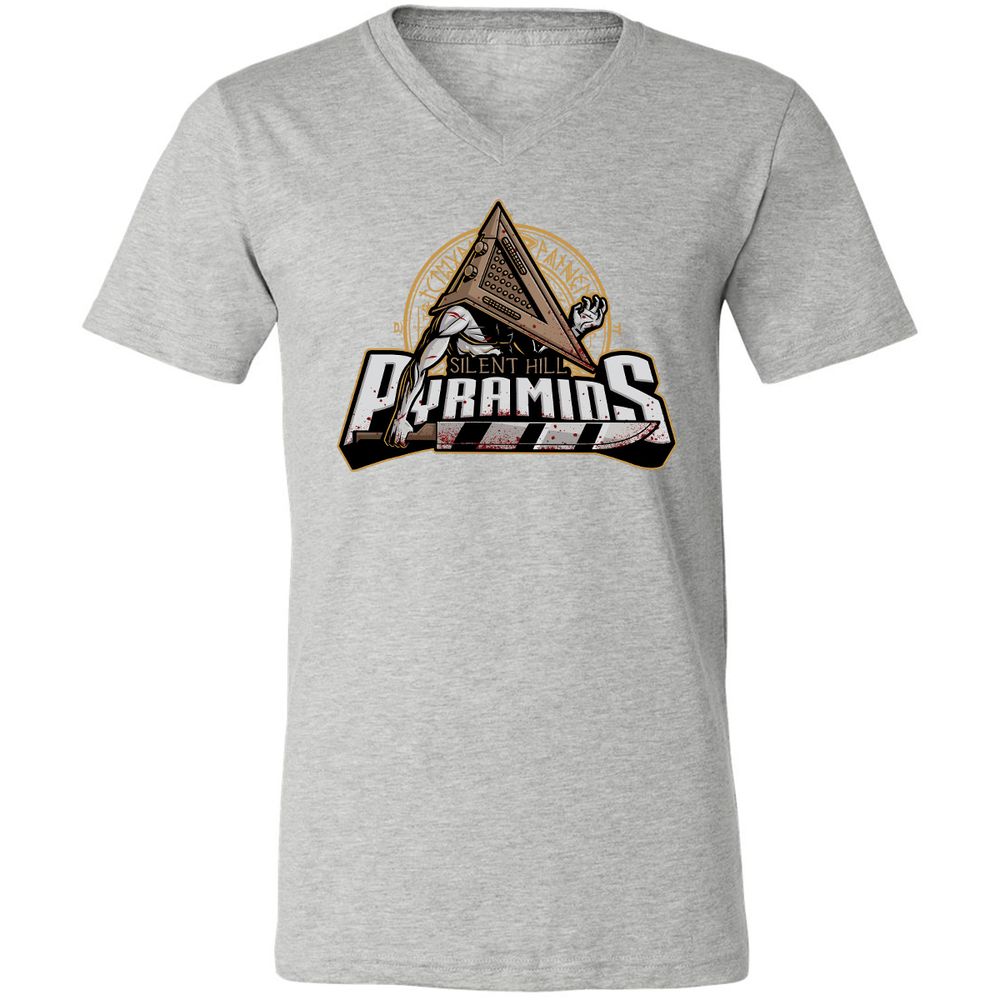 Unisex V-Neck T-Shirt - YXBG6ET9 - Athletic Heather - 7