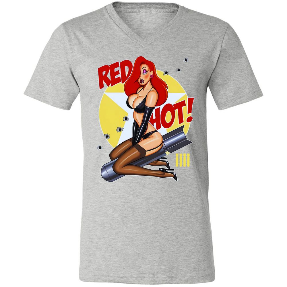 Unisex V-Neck T-Shirt - 5XTD7F13 - Athletic Heather - 7