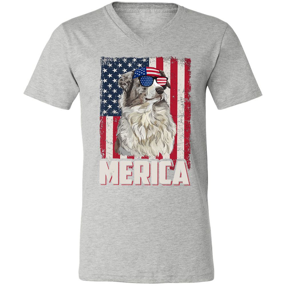 Unisex V-Neck T-Shirt - CQR7MUMW - Athletic Heather - 7