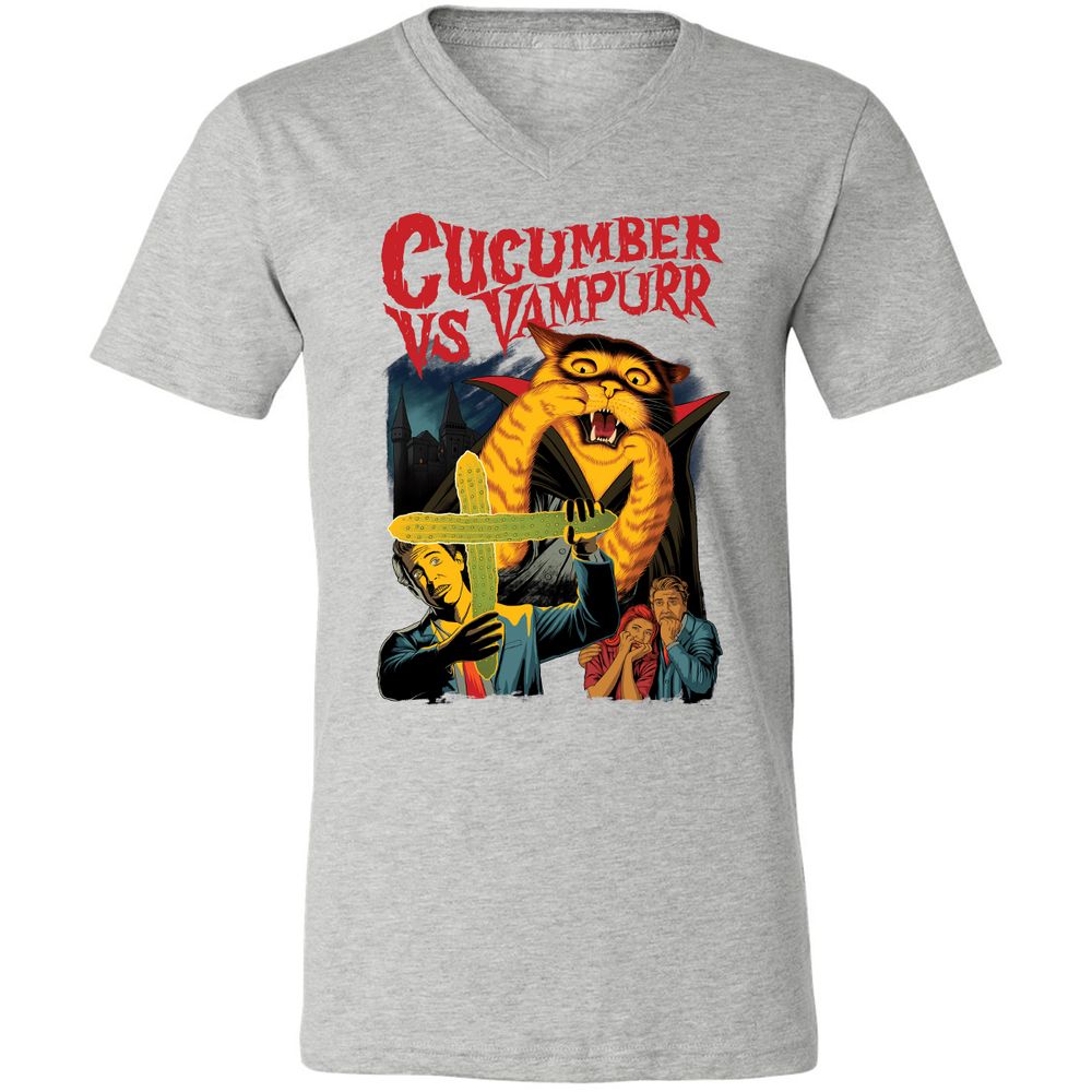 Unisex V-Neck T-Shirt - 3GF5JTE6 - Athletic Heather - 7