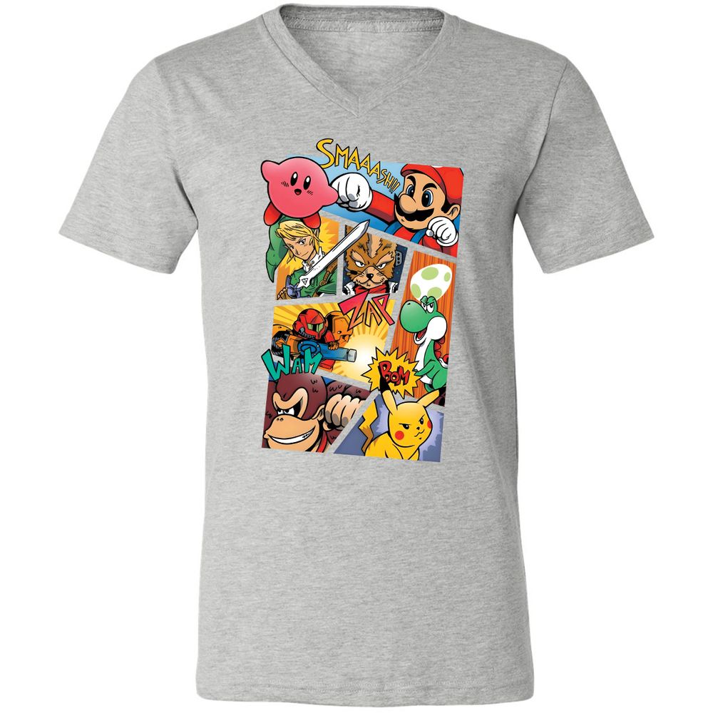 Unisex V-Neck T-Shirt - 29HE1BTW - Athletic Heather - 7