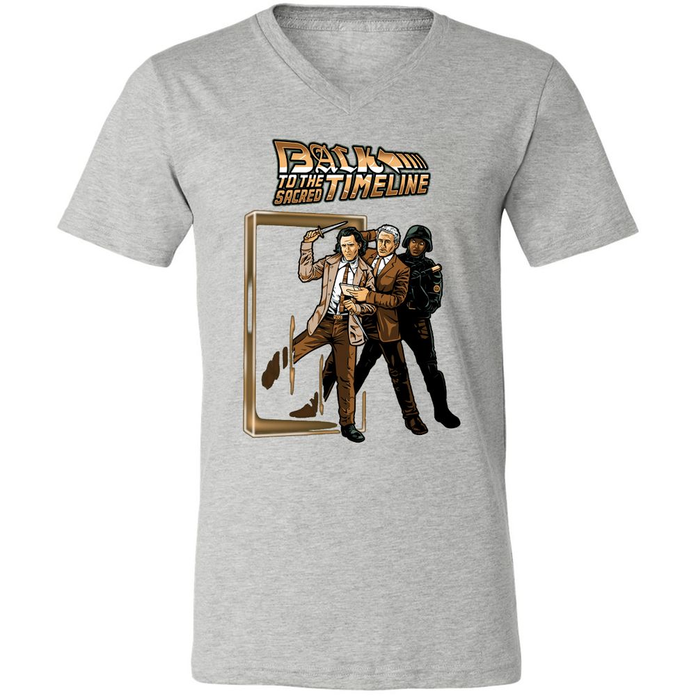 Unisex V-Neck T-Shirt - KJY83S2Q - Athletic Heather - 7