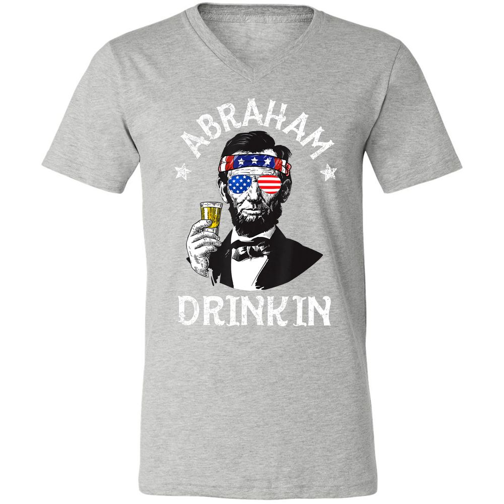 Unisex V-Neck T-Shirt - J3BXWSQ2 - Athletic Heather - 7