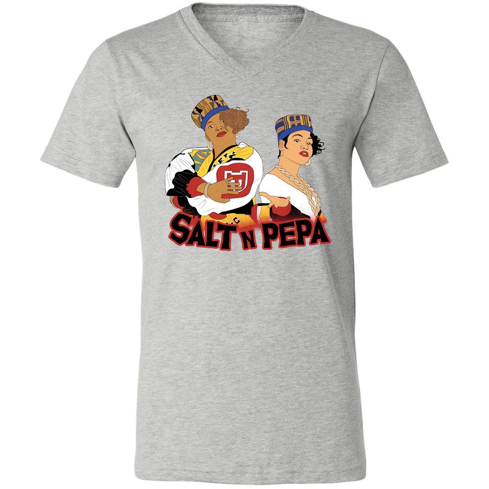 Unisex V-Neck T-Shirt - White - Athletic Heather - 7