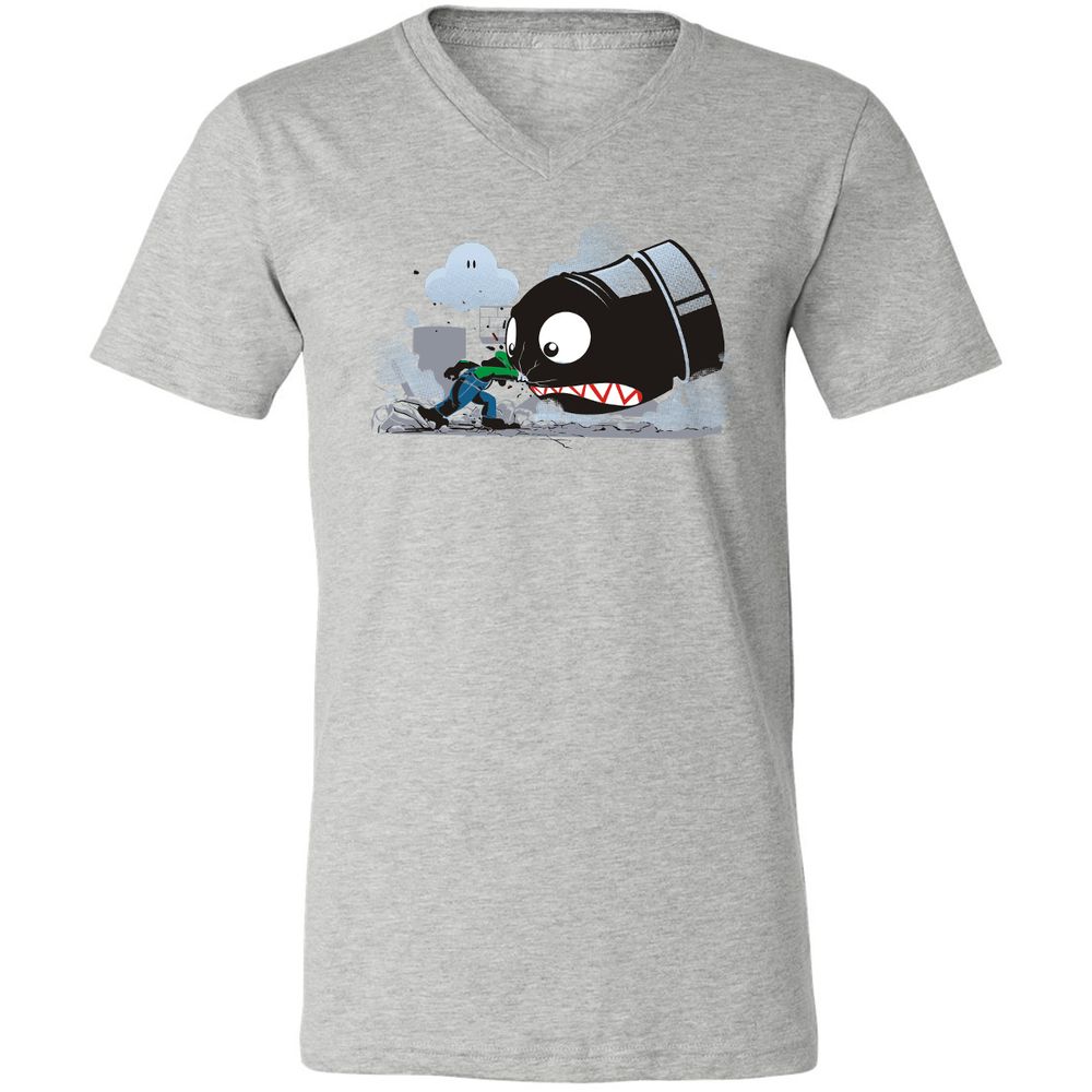 Unisex V-Neck T-Shirt - 7DYS8K68 - Athletic Heather - 7