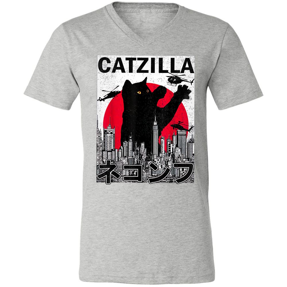 Unisex V-Neck T-Shirt - Q99Q2HJ6 - Athletic Heather - 7