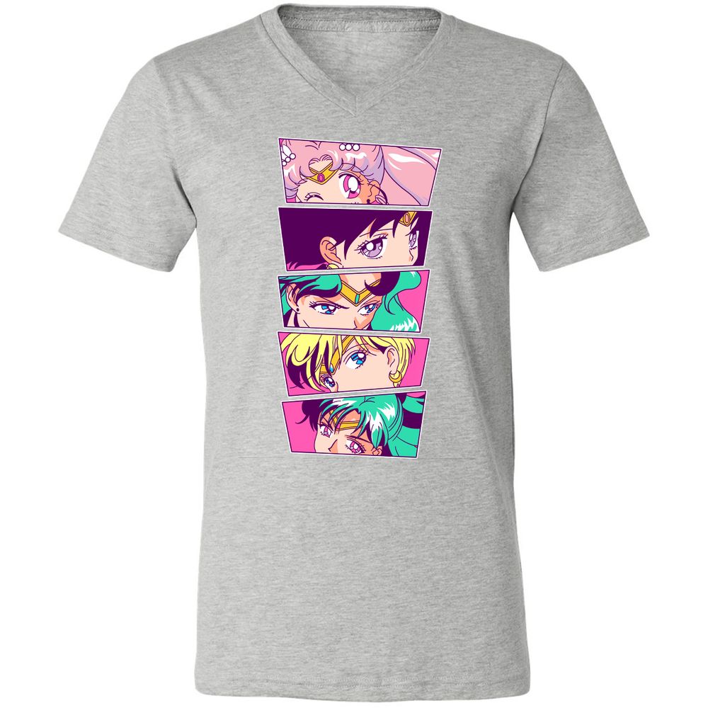 Unisex V-Neck T-Shirt - KVFL6QH8 - Athletic Heather - 7