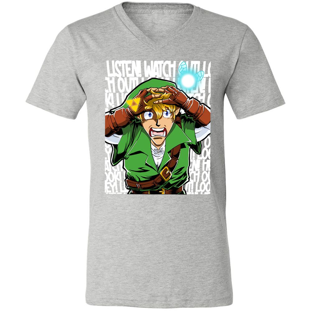 Unisex V-Neck T-Shirt - EY6E5ZQP - Athletic Heather - 7