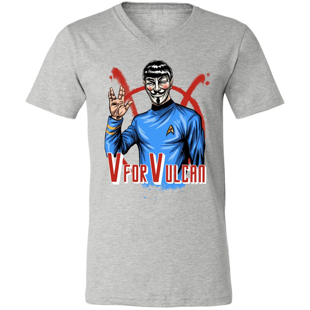 Unisex V-Neck T-Shirt - ZFHQZ5T9 - Athletic Heather - 7