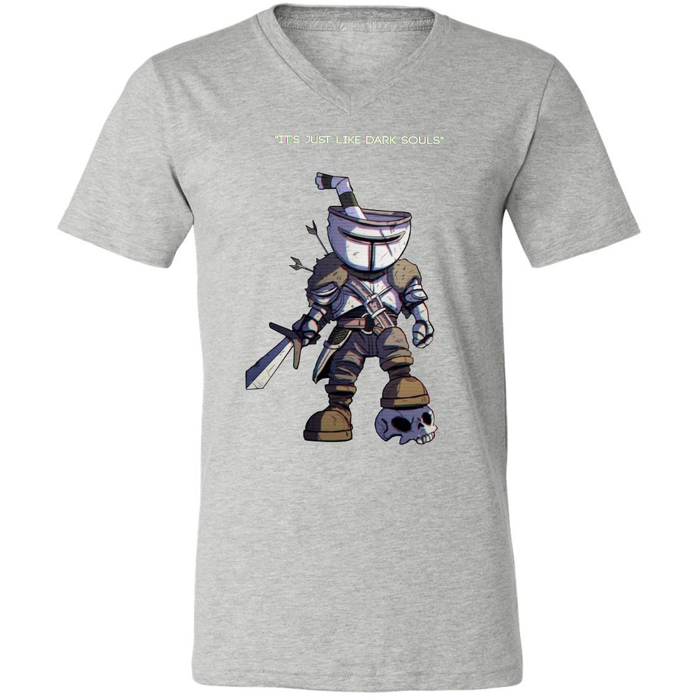 Unisex V-Neck T-Shirt - K9KEENSN - Athletic Heather - 7