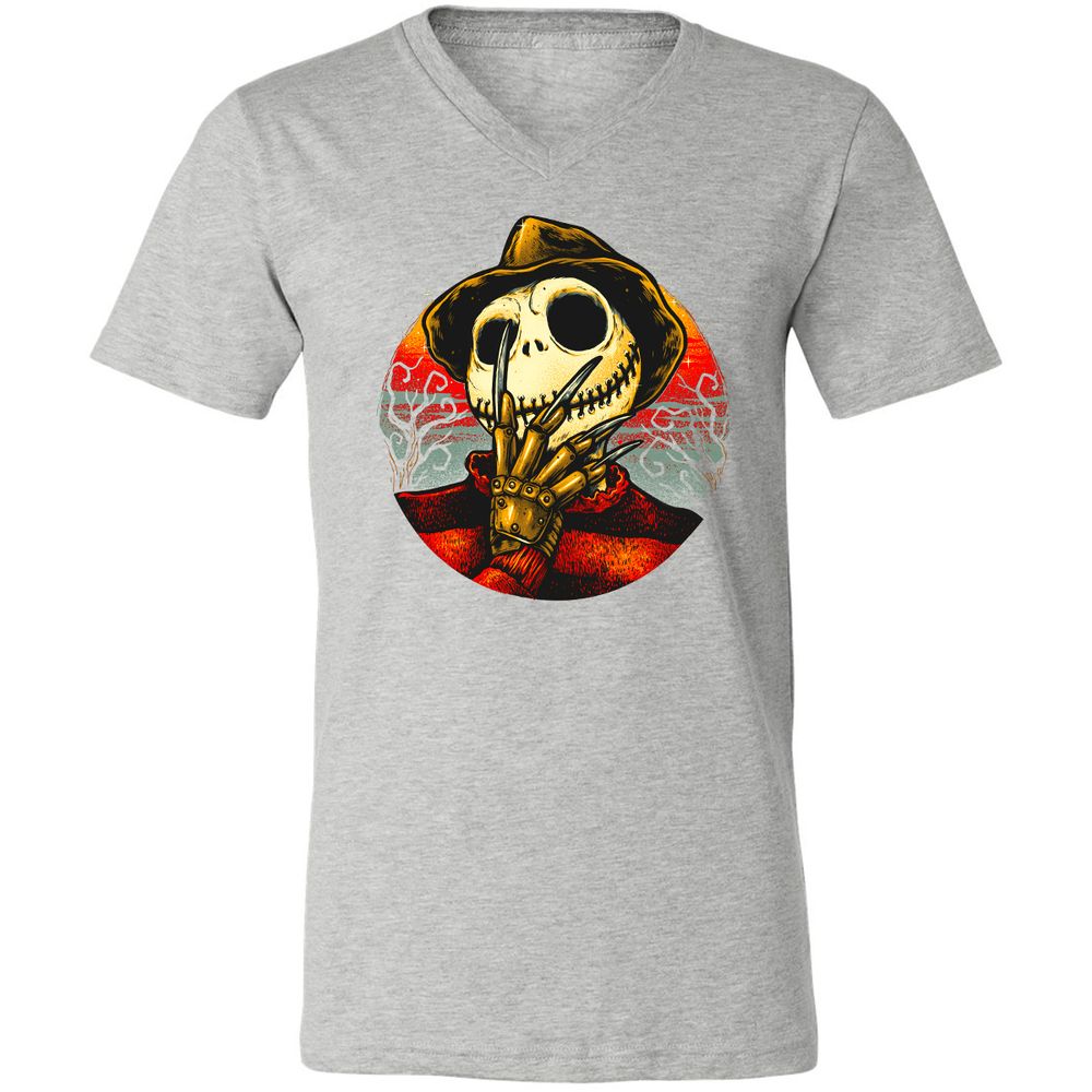 Unisex V-Neck T-Shirt - QETYJYF4 - Athletic Heather - 7