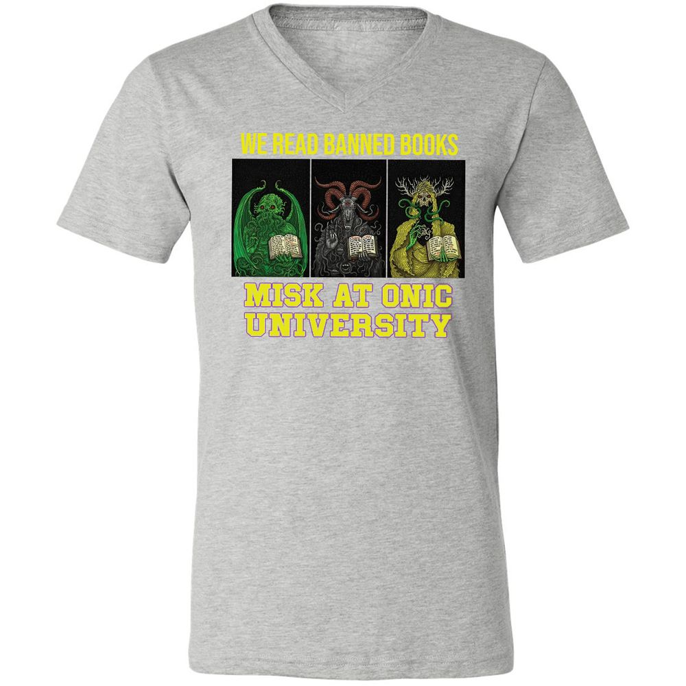Unisex V-Neck T-Shirt - QBX7UKF6 - Athletic Heather - 7