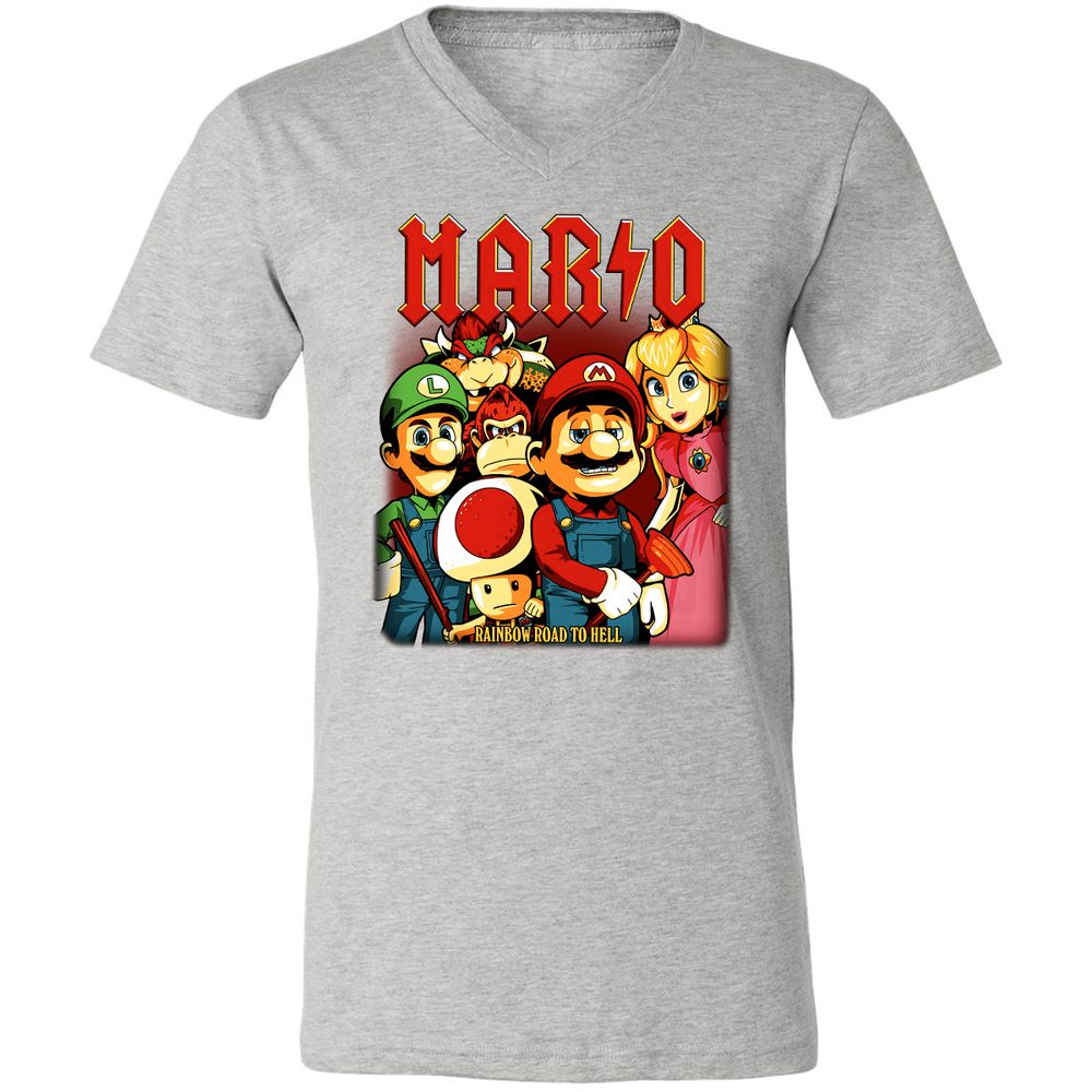 Unisex V-Neck T-Shirt - HJHXGP9C - Athletic Heather - 7
