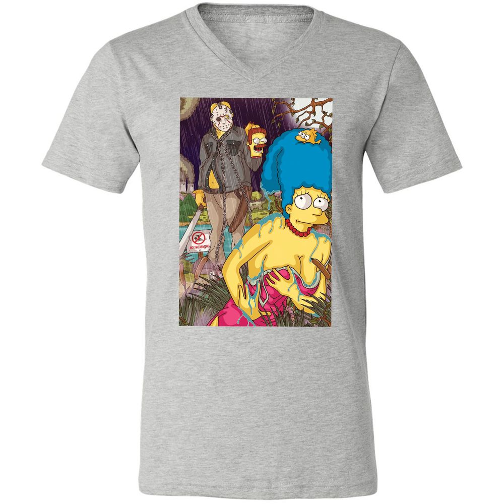 Unisex V-Neck T-Shirt - J6YJGGM2 - Athletic Heather - 7