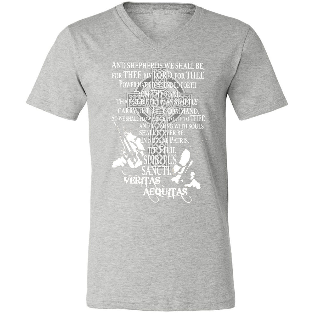 Unisex V-Neck T-Shirt - CAW5WKM2 - Athletic Heather - 7