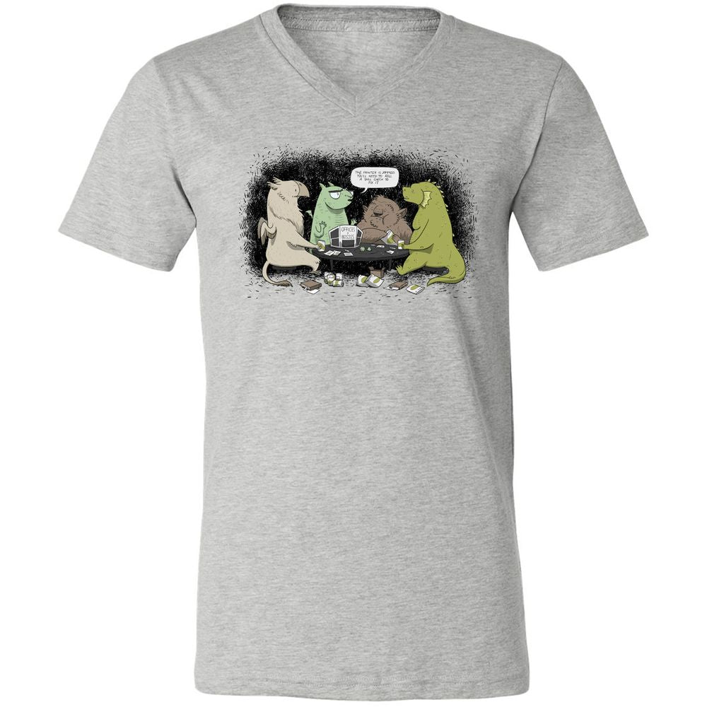 Unisex V-Neck T-Shirt - SD7TTJE3 - Athletic Heather - 7