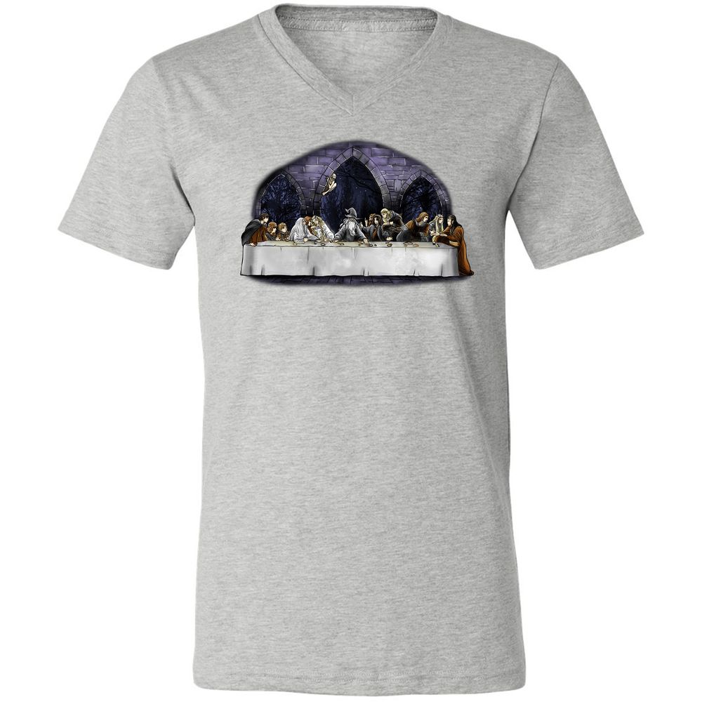 Unisex V-Neck T-Shirt - 6DTVNFTQ - Athletic Heather - 7