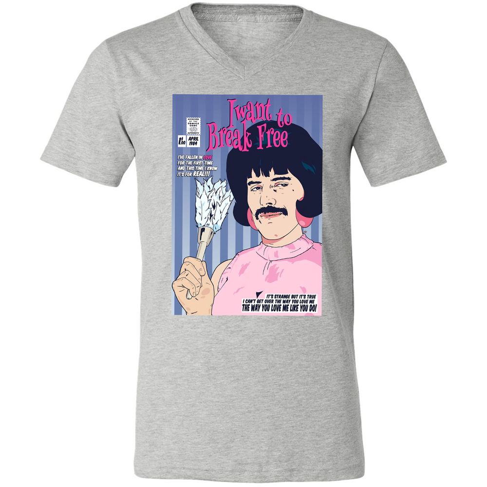 Unisex V-Neck T-Shirt - GGVQ9WXT - Athletic Heather - 7