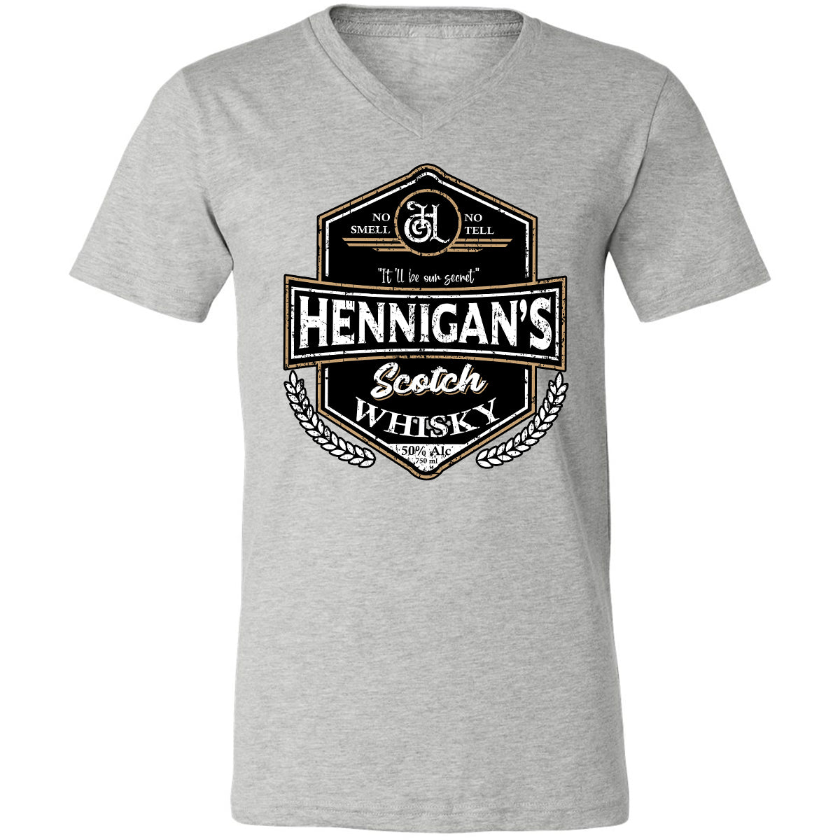 Unisex V-Neck T-Shirt - ZDZFCUSB - Athletic Heather - 7