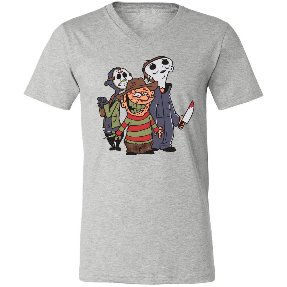 Unisex V-Neck T-Shirt - 66JE8PQM - Athletic Heather - 7