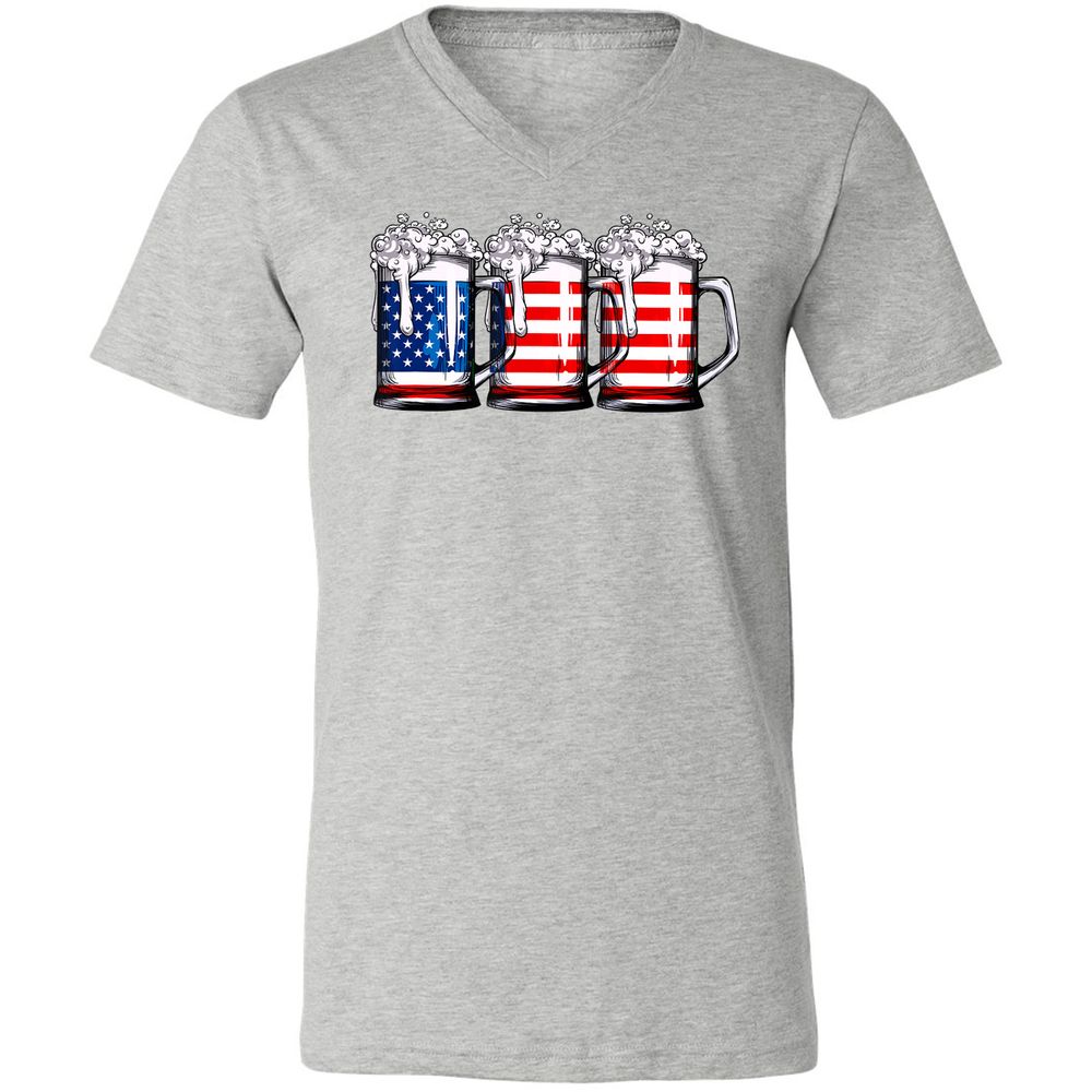 Unisex V-Neck T-Shirt - BJGR3HND - Athletic Heather - 7