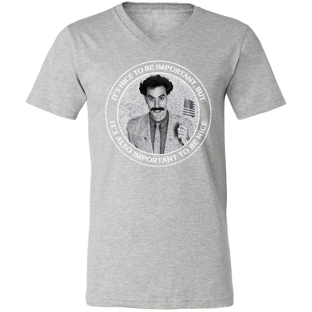 Unisex V-Neck T-Shirt - 8R6YN6KL - Athletic Heather - 7