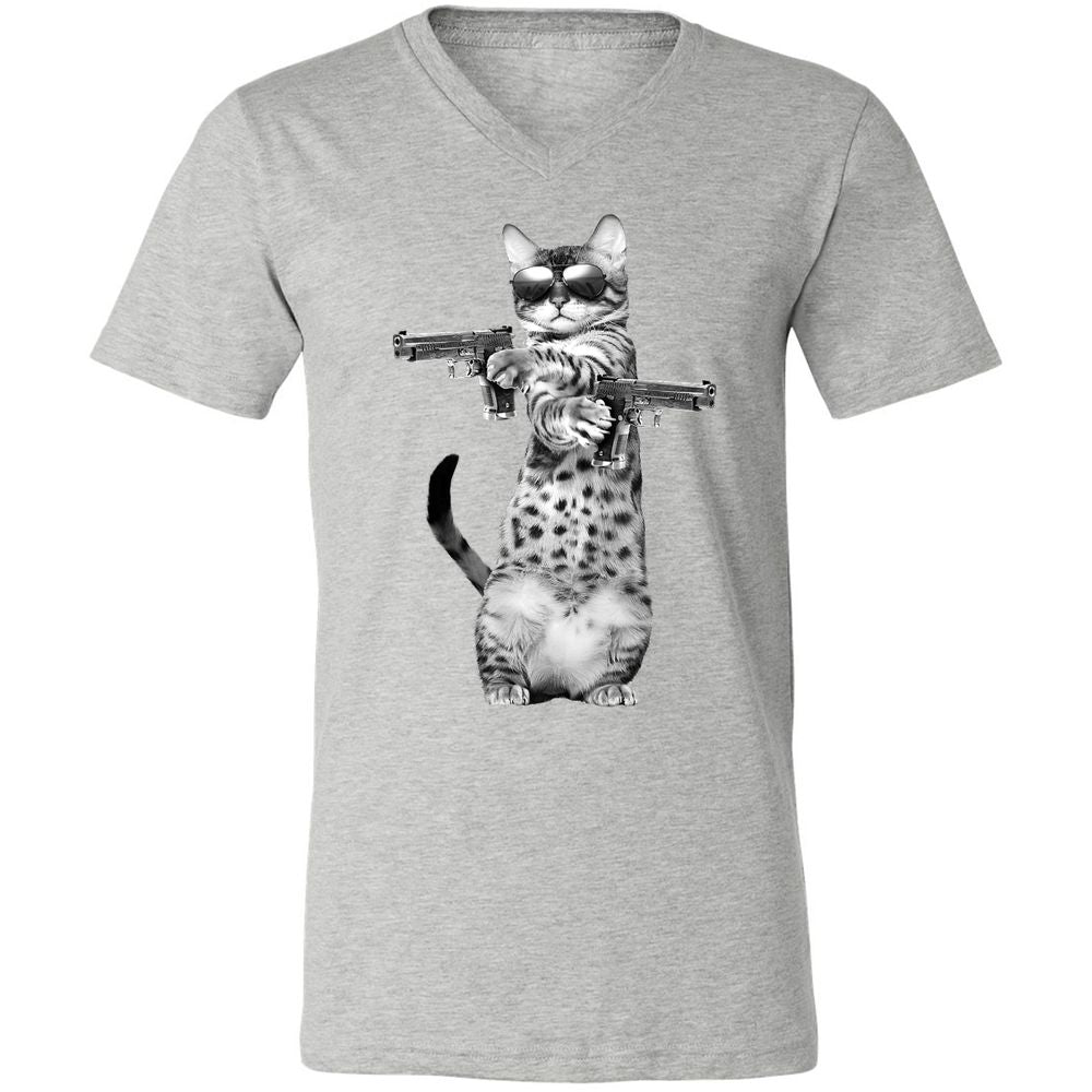 Unisex V-Neck T-Shirt - Q25L79X5 - Athletic Heather - 7