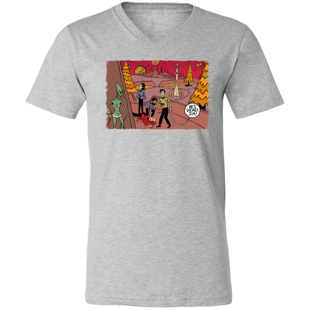 Unisex V-Neck T-Shirt - 6X8JSEMB - Athletic Heather - 7