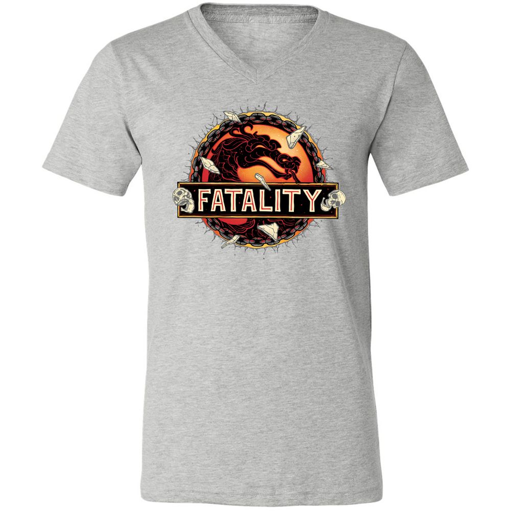 Unisex V-Neck T-Shirt - 4S9BQ194 - Athletic Heather - 7