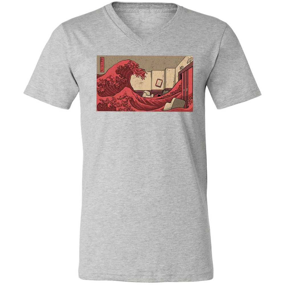 Unisex V-Neck T-Shirt - JQGX2PJ8 - Athletic Heather - 7