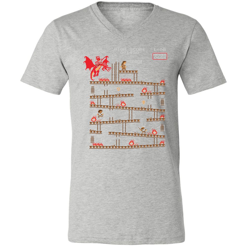 Unisex V-Neck T-Shirt - YJNM7NTU - Athletic Heather - 7