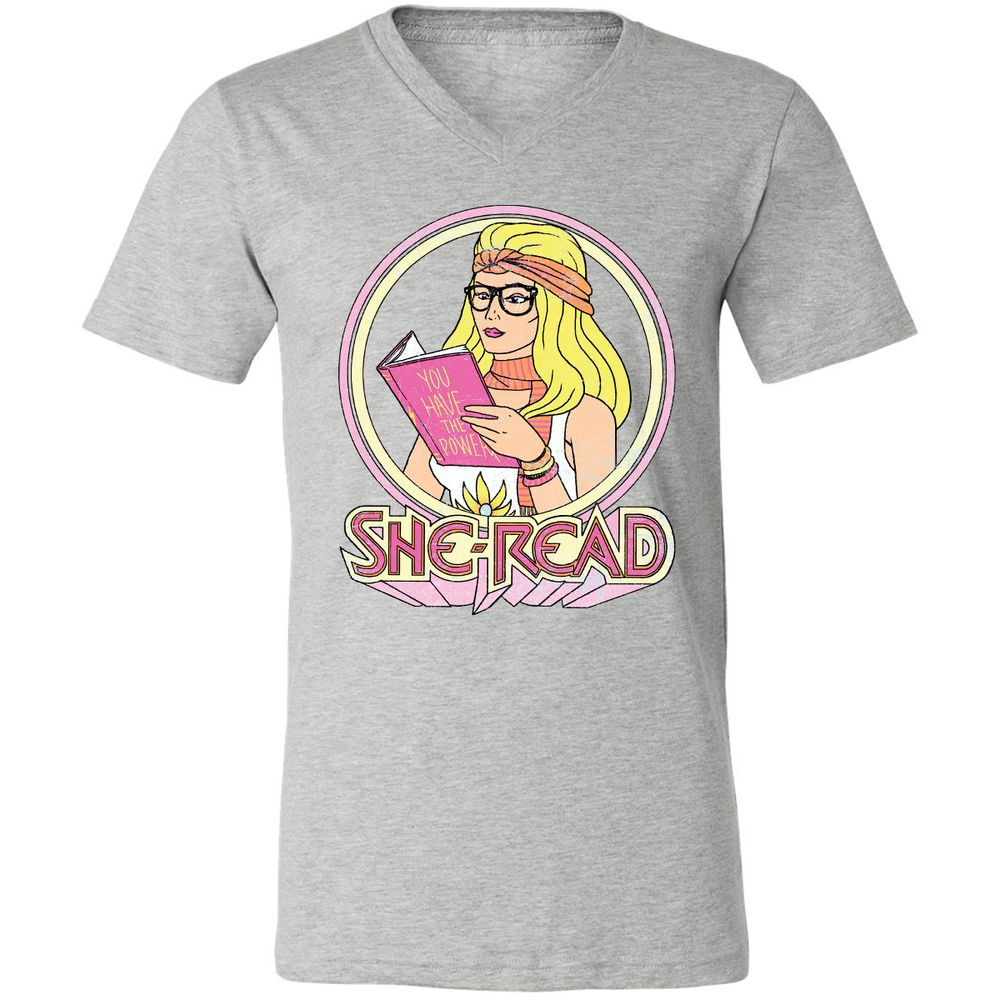 Unisex V-Neck T-Shirt - 9MQS8CEF - Athletic Heather - 7