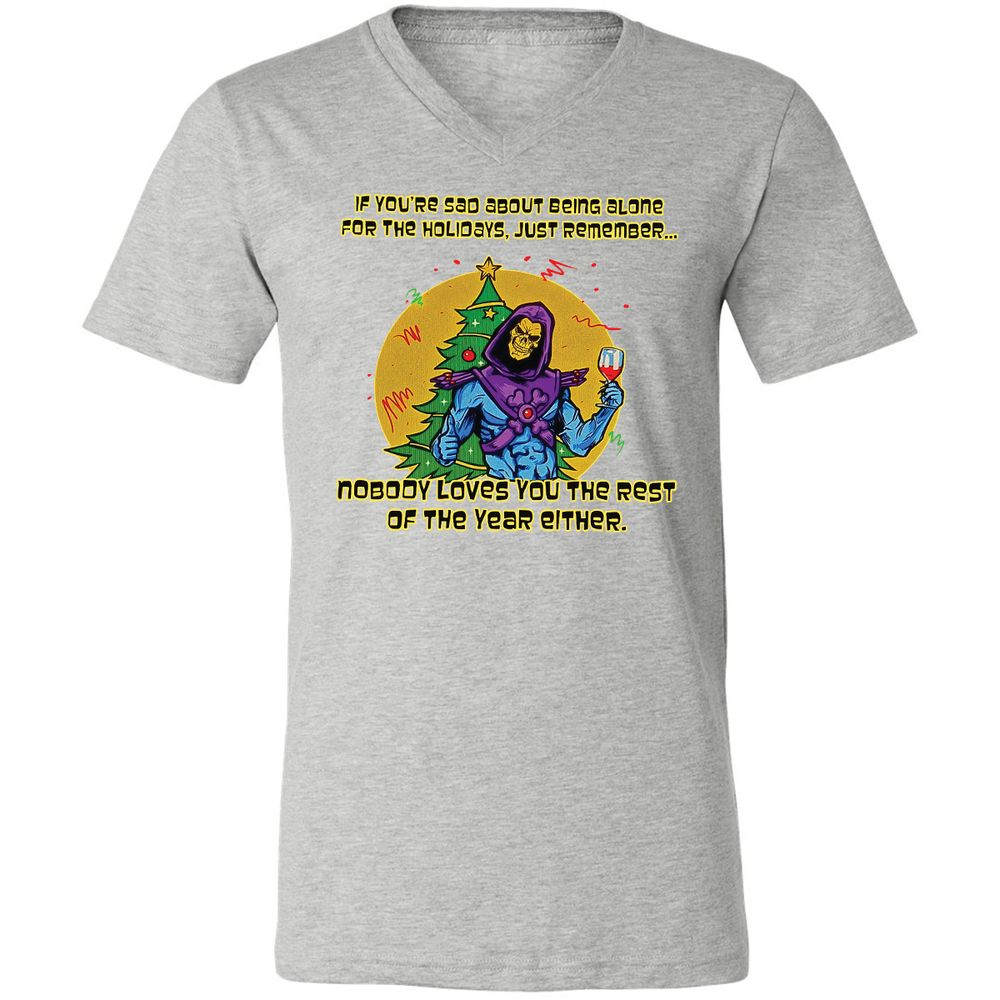 Unisex V-Neck T-Shirt - QGQ2XJF6 - Athletic Heather - 7