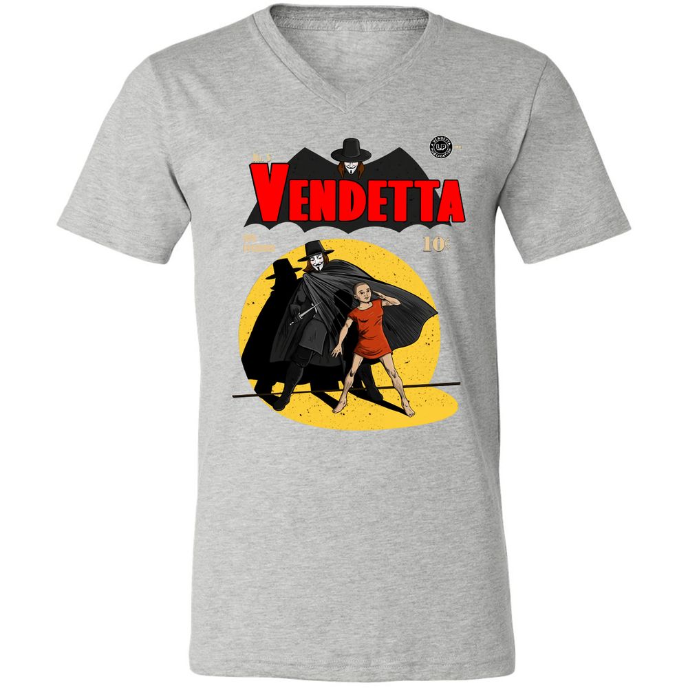 Unisex V-Neck T-Shirt - Q3BPE3W5 - Athletic Heather - 7