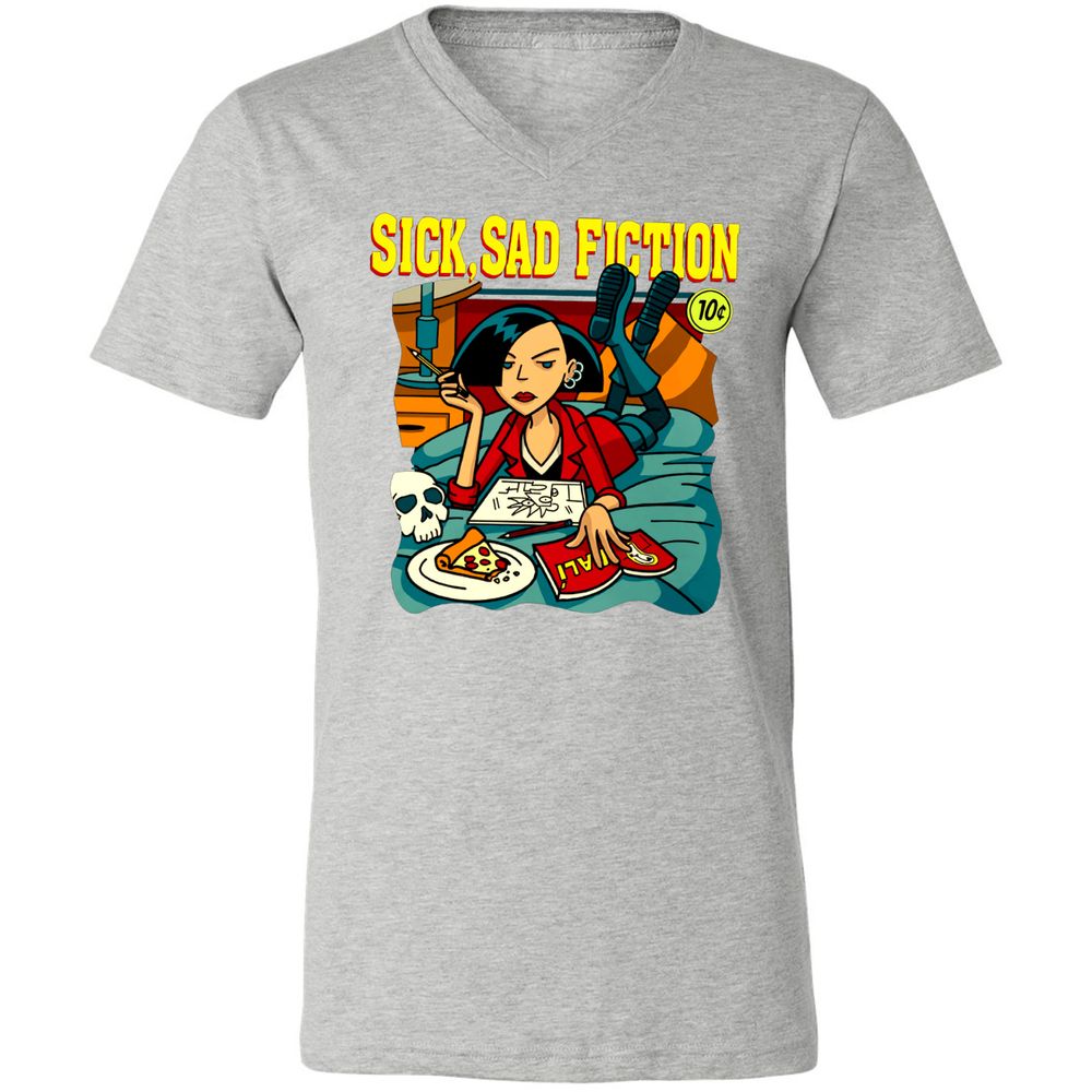 Unisex V-Neck T-Shirt - KGK8A276 - Athletic Heather - 7