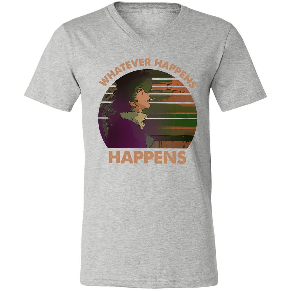 Unisex V-Neck T-Shirt - 4NBHQ3P2 - Athletic Heather - 7