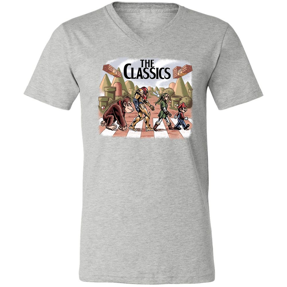 Unisex V-Neck T-Shirt - S9NRU7DJ - Athletic Heather - 7