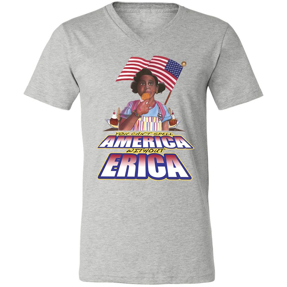 Unisex V-Neck T-Shirt - 3B864LQM - Athletic Heather - 7