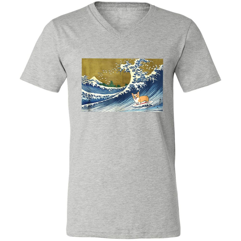 Unisex V-Neck T-Shirt - 6ENFTGNP - Athletic Heather - 7