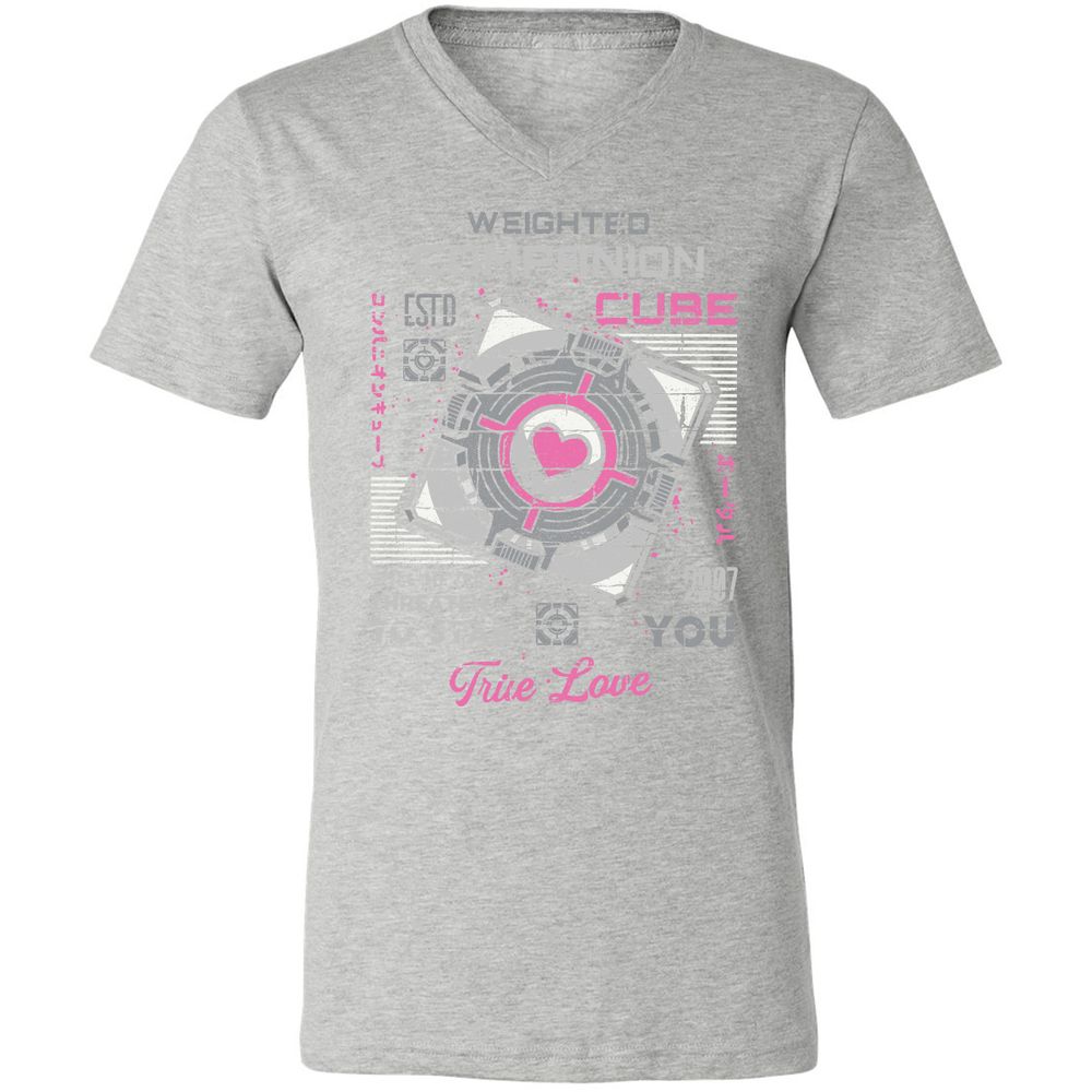 Unisex V-Neck T-Shirt - 7APW6XUH - Athletic Heather - 7