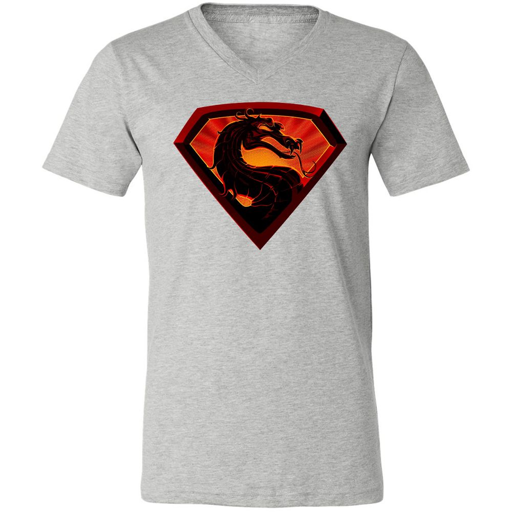 Unisex V-Neck T-Shirt - J6P92K4Q - Athletic Heather - 7