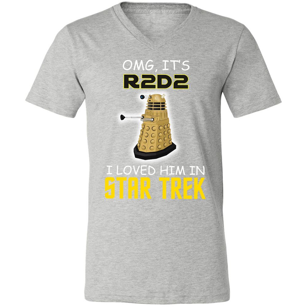 Unisex V-Neck T-Shirt - KNWNACST - Athletic Heather - 7