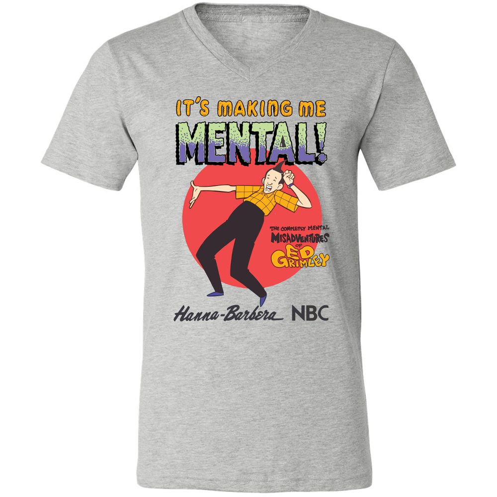 Unisex V-Neck T-Shirt - 4CDQ3YKK - Athletic Heather - 7