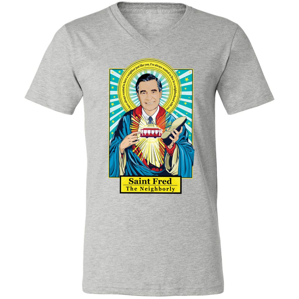 Unisex V-Neck T-Shirt - LCTVDF6Y - Athletic Heather - 7