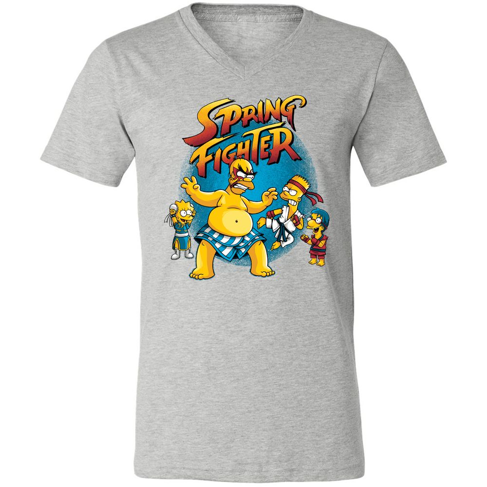 Unisex V-Neck T-Shirt - 7K9YBQ6Z - Athletic Heather - 7
