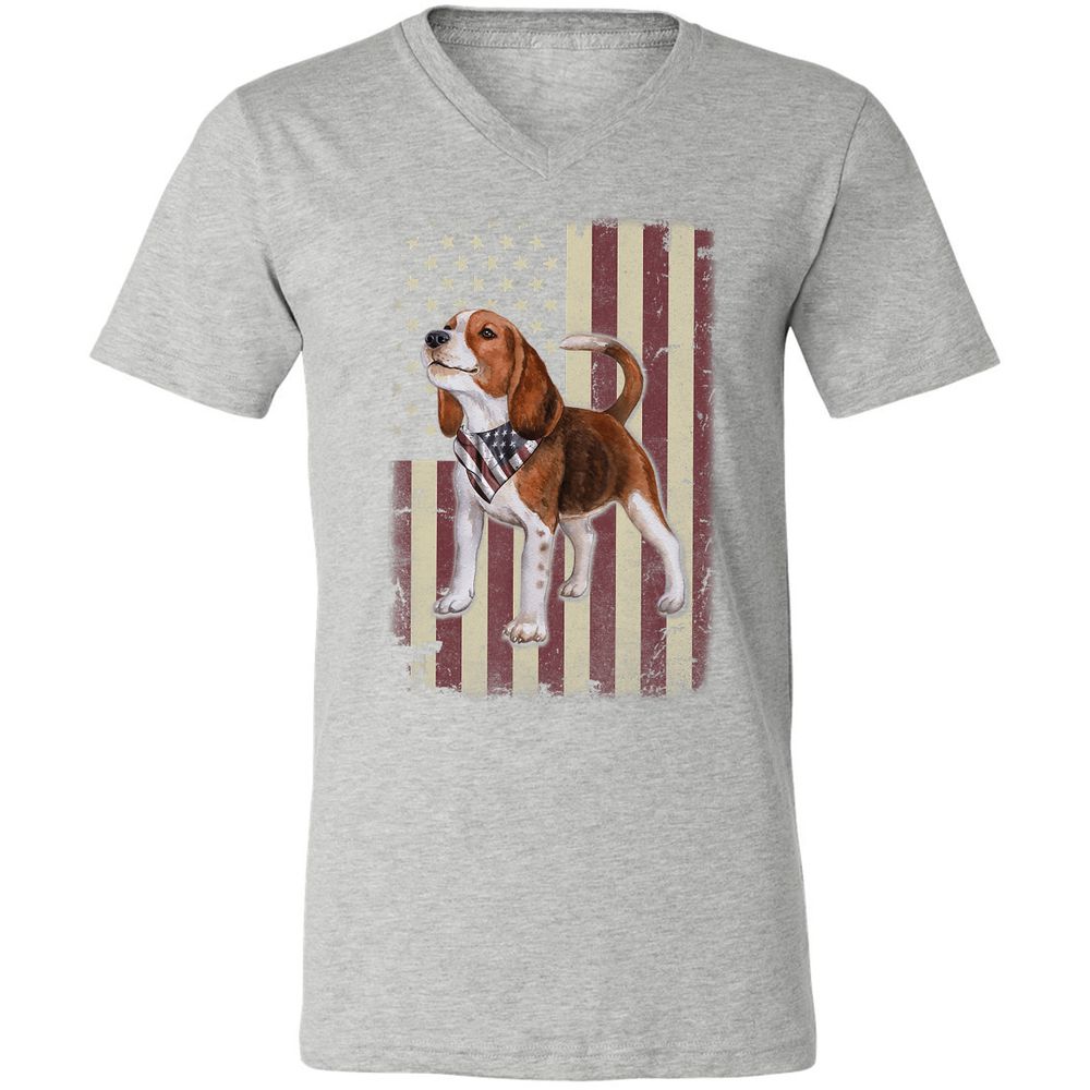 Unisex V-Neck T-Shirt - YDWD5GG3 - Athletic Heather - 7