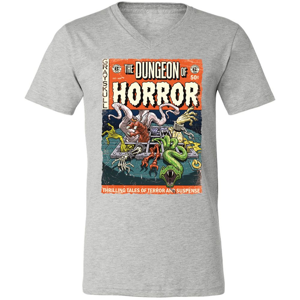 Unisex V-Neck T-Shirt - 1BFDZHPF - Athletic Heather - 7