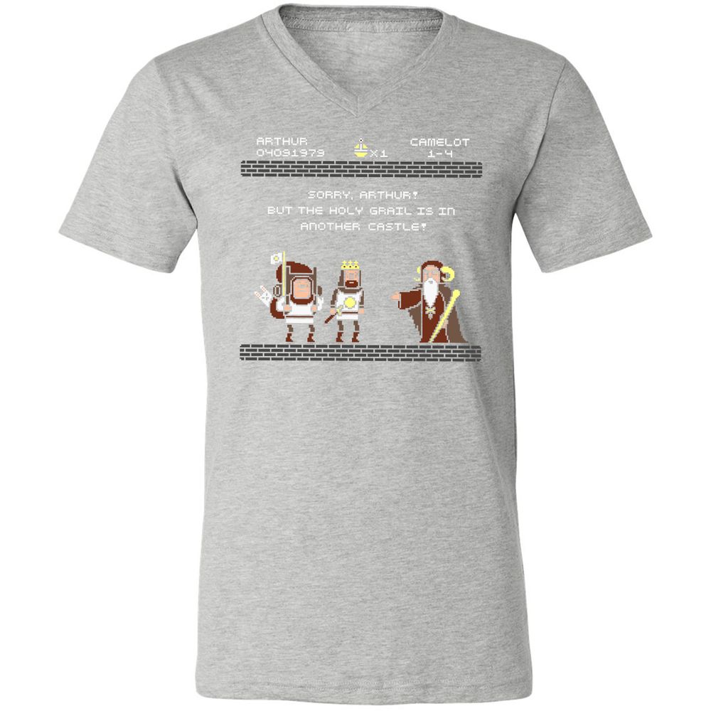 Unisex V-Neck T-Shirt - X5DE8QHY - Athletic Heather - 7