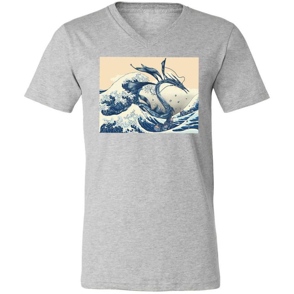 Unisex V-Neck T-Shirt - 6ASM7XRS - Athletic Heather - 7